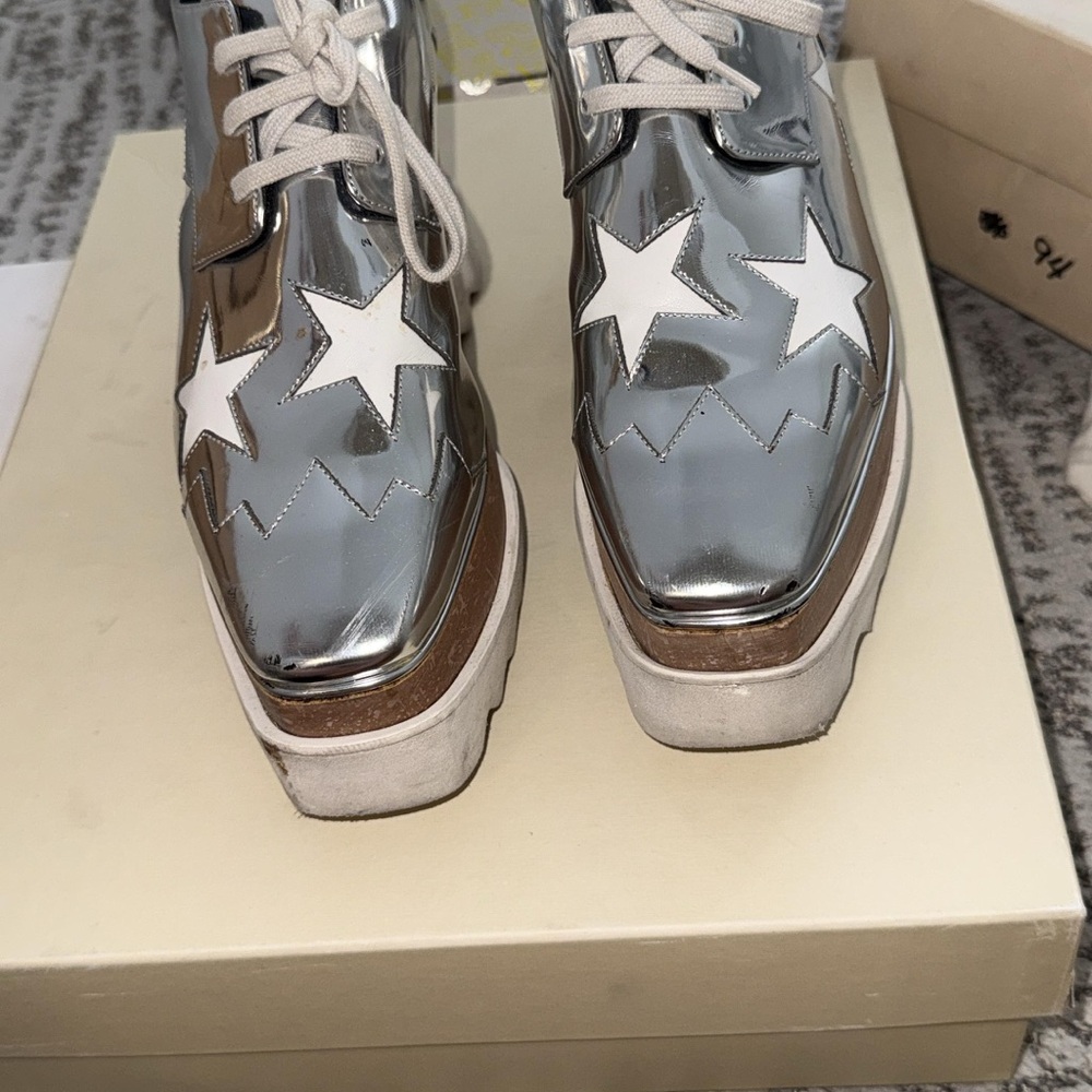 Stella McCartney Silver Star Platform Oxfords